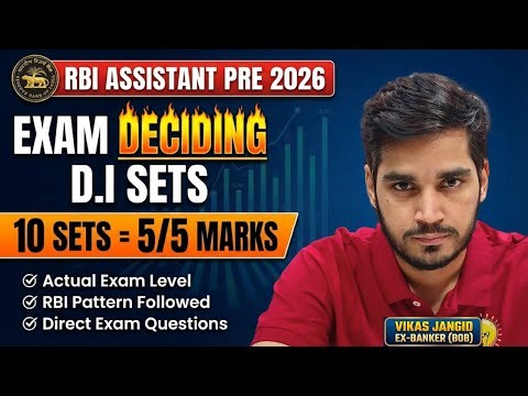 10 REAL EXAM D.I SETS for RBI ASSISTANT 2026 By Vikas Sir