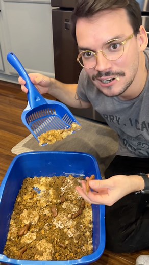 Kitty Litter Cake Recipe Hard to belive its cake! Scooped like kitty litter right out of the box! All you need is a few basic cake ingridents, a new litter box and your imagination. Original video was produced by Rick Lax and Chaz & Nat | Chaz and Nat