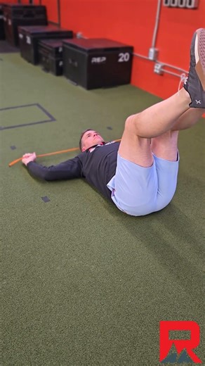 Banded dead bug overhead press