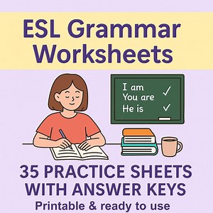 ESL Grammar Worksheets, 35 English Practice Sheets (PDF) - Etsy Canada