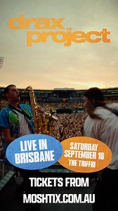 26 reactions | 2 WEEKS TO GO Multi ARIA platinum group Drax Project took the music world by storm in 2019 - rising from buskers in New Zealand to the US Top 40 and touring Europe with Camilla Cabello and Christina Aguilera! Sat 16 Sep 2023 | Tickets: https://bit.ly/44gzUwW | The Triffid | Facebook