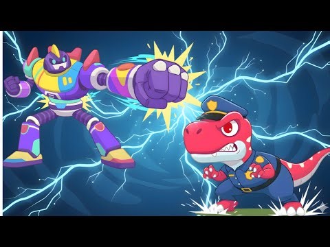 T-Rex Police | Giant Robot Adventure | Song Nursery Rhymes | Nuton & Lola