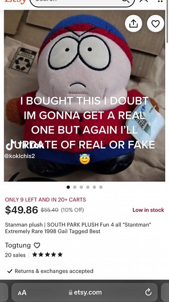IT WILL PROB COME WHEN I GET TWEEK SO THEY MIGHT BE IN THE SAME VID! #koklchis #southpark #fyp #southparkplush #stanmanplush