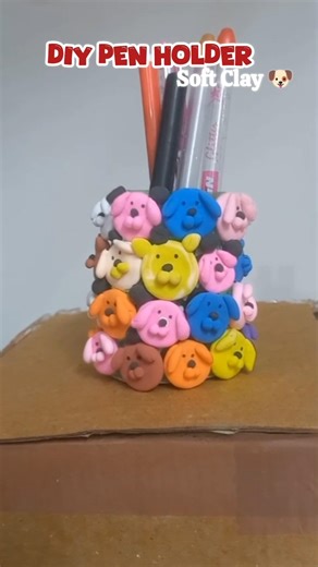 DIY Pen Holder💕🤩|Soft Clay Pen Stand #trendingshorts #viralreels #craft #handmade #claycraft #diy