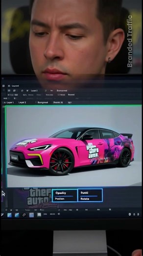 Grand Theft Auto Sports Car Wrap! 😲 #GTA #CarWrap #VehicleMagic #BeforeAfter #vehiclewrap