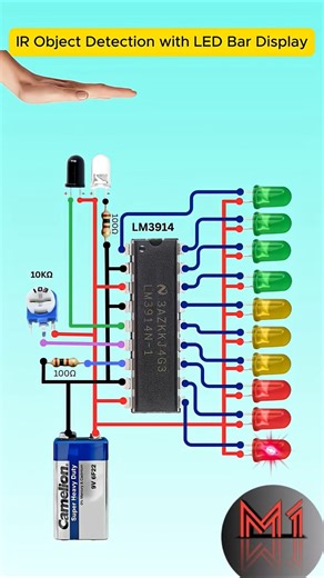 IR Object Detection with LED bar Display |#experiment #shortvideo #shorts #short