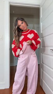 My fave new way to wear overalls ❤️ comment “XOXO” & I’ll send you the 🔗’s to my cutie vday look 🫶🏼 | Chic by Ally B