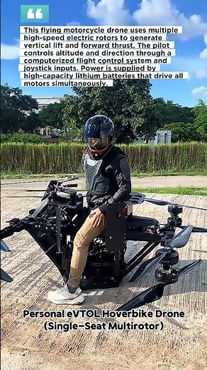 Man Takes Off on a Flying Motorcycle Drone | Future Transport Test #drone #flyingbike #futuretech