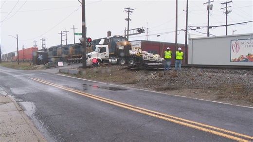Train hits semi in downtown Indianapolis