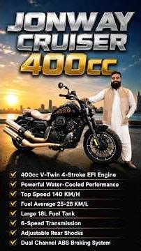 Experience Pure Cruiser Power with the All-New Jonway 400cc Cruiser!