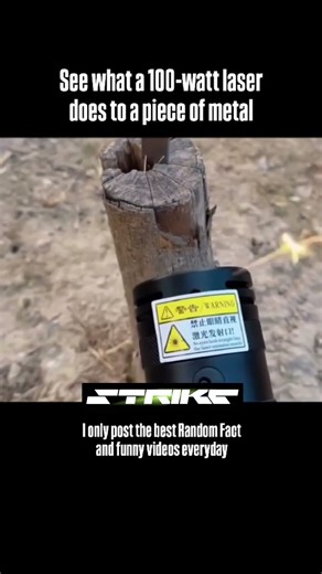 See what a 100-watt laser does to a piece of metal #LaserTech #HighPowerLaser #ScienceExperiment