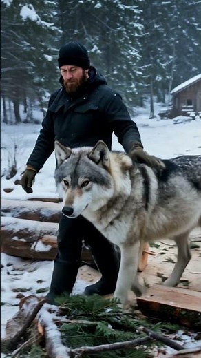 Mother Grey Wolf Saves Her Pup with the Help of an Old Guy! #animals #rescueanimals #humanity