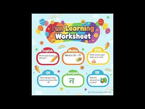 Class 1 Colourful Worksheet 🌈 | Fun Learning for Kids #FunLearning #Worksheet
