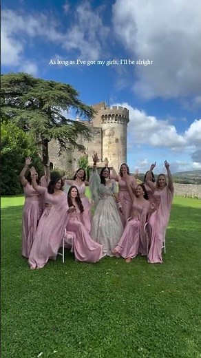 Beautiful bride and bride gang enjoying wedding day celebration ever seen in India