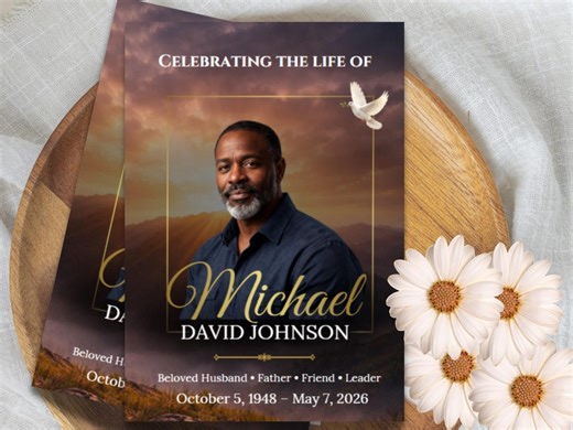 Editable Funeral Program Template Canva Obituary Program Celebration of Life Printable Funeral Booklet Memorial Template Order of Service - Etsy