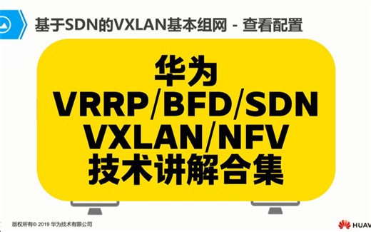 华为VRRP/BFD/SDN/VXLAN/NFV技术讲解合集 HCIP HCIA HCIE 华为认证 题库