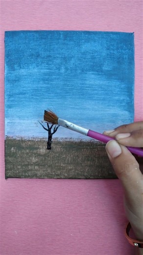 Painting on Canvas #acrylic painting #art and crafts #short vidio # nature #moonlight painting