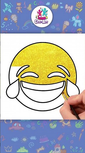 😂How to Draw Laughing Emoji✏️Easy Drawing Tutorial 😊 #shorts #drawing #howtodraw