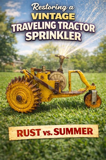 (Part1)Restoring a Vintage Traveling Tractor Sprinkler — Rust vs. Summer #restoration #vintagetools #lawncare #oddlysatisfying #metalrestoration