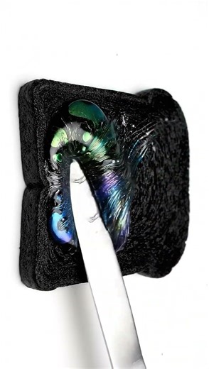 Slow slime glide across toast for instant calm 🫧✨ #ASMR