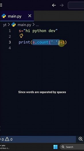 Count words without split #coding #python #programming