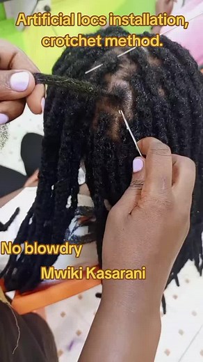 Faux Locs Hair Extension Installation with Crotchet Method