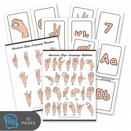 ASL Alphabet Chart | American Sign Language Hand Signs A-Z (printable Reference Guide & Flashcards) - Etsy