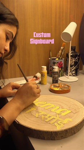 Custom Signboard for Hema ki Rasoi | Painting on wood #type #lettering #hanpainted #custommade