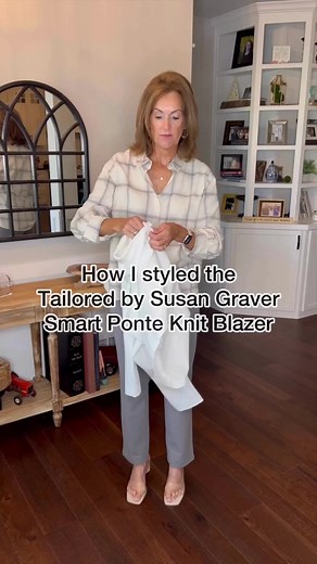 Our friend Annie of @blessingsandsass shares how she styles the Tailored by Susan Graver Smart Ponte Knit Blazer!✨ Look and feel chic and cute with this must-have blazer! #fashion #LoveQVC