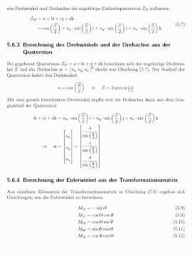 5.6.3 Berechnung des Drehwinkels und der Drehachse aus der Quaternion