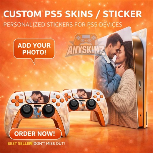 Custom PS5 Skin – Design Your Own Playstation 5 Console and Controller Sticker – Personalized PS5 Disc Digital Slim Pro - Etsy