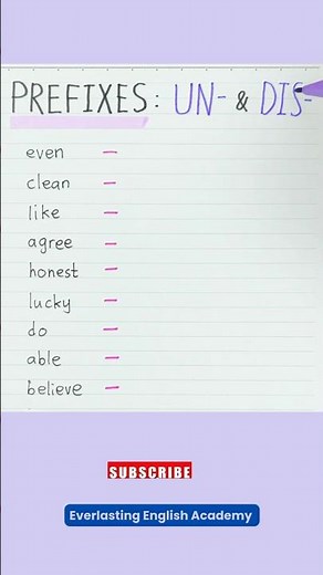 Prefixes UN and DIS 📝✨