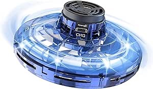 GeeUFO Toy Drone Glowing Flying Spinner Boomerang Magic Mini Play Spaceship Rechargeable Hover Orb with LED Lights for Boys Girls Kids Teens Adults Fun, Blue