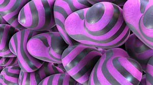 Abstract background from the set of hearts with a zebra texture with alpha channel