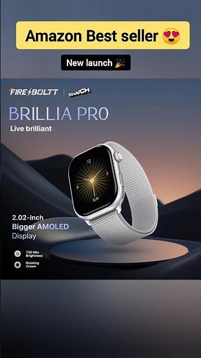 Fire-Boltt Brillia Pro Smart Watch 2.02” AMOLED Display, Bluetooth Calling, SpO2, Heart Rate Monitor