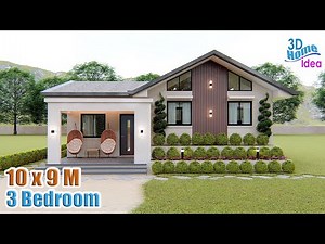 HOUSE DESIGN IDEA | 10 X 9 Meters with 3 bedroom Pinoy House