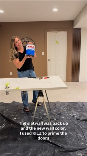 Julia | DIY • Short Term Rental Host | on Instagram: "Our basement flooded this summer and @kilzbrand has been helpful in restoring and refinishing our basement. #kilzad After demo was complete, I used KILZ® Mold & Mildew Aerosol on the bottom wall plates. Leaving me with peace of mind knowing that it protects against mold and mildew growth on the primer film. Then I installed new insulation and drywall. I used KILZ 2® All-Purpose to prime and seal the finished new drywall. Then I used KILZ 2® A