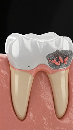 Tooth decay begins when acids in the mouth start dissolving the tiny enamel crystals that make up the outer surface of the tooth. Enamel is built from tightly packed mineral crystals that create a strong protective shield. When bacteria on the tooth surface break down sugars, they produce acids that lower the pH around the enamel. The acidic environment pulls essential minerals like calcium and phosphate out of the crystals. This causes the surface to become slightly softer even though it still
