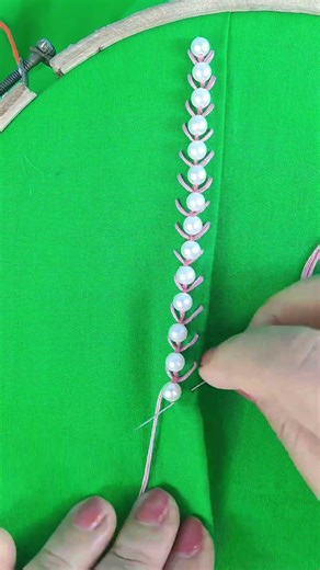 Cute border lace embroidery tutorial #trendingreels #stitch #tuesday