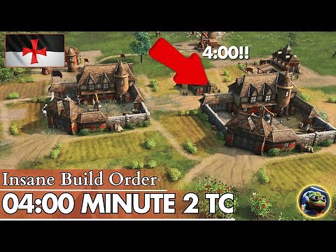 Insane 4 Minute 2 TC Build Order!! | Knights Templar Age of Empires 4