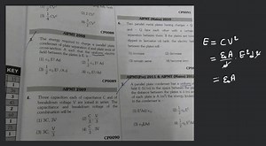 The energy required to charge a parallel plate condenser of pla... | Filo