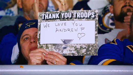 Blues honor service members at Salute to Military Night