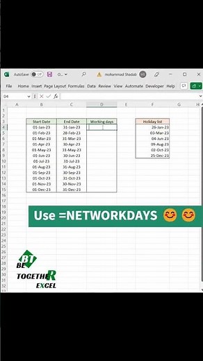 "📅📊 Excel Magic: Calculate Working Days in a Month with NETWORKDAYS Function!"
