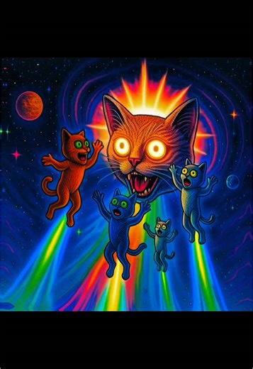 Neon Cats Do Shr0ms When#catsoftiktok#neon#trippycats#aiart#funnycats#fypシ゚