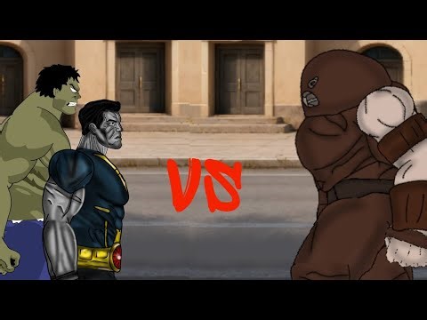 Hulk and Colossus vs Juggernaut dc2 animation
