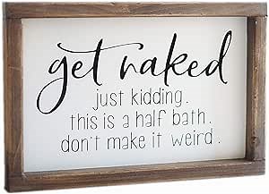 Amazon.com: Lavender Inspired Decorative Signage - Funny Bathroom Sign, Farmhouse Style, Half Bath, 10.6x7x1 inches, Wood Material : Home & Kitchen