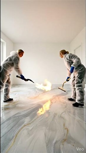 THIS MARBLE EPOXY FLOOR IS INSANE 😱 Step by Step Transformation #luxury #resin