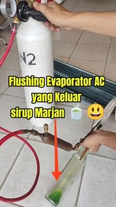 Flushing Cooling coil air conditioner sampai menghijau seperti sirup marjan😃😃🍵👇 #service #repair #ac #airconditioner #hvac #refrigerator #tutorial #reel #tips #trik @sorotan #diy #N2 #nitrogen #r11 #belajar #pemula #technician #maintenance #sop #qualty | Bintang Teknik Pgk