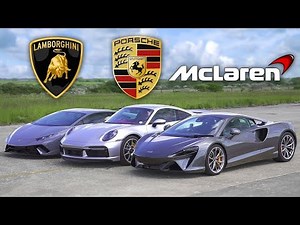 Porsche 911 Turbo vs Lamborghini Huracán vs McLaren | Ultimate Supercar Drag Race!