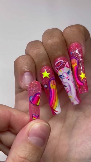 Lisa Frank Acrylic Nails: A Magnetic Manicure Magic!